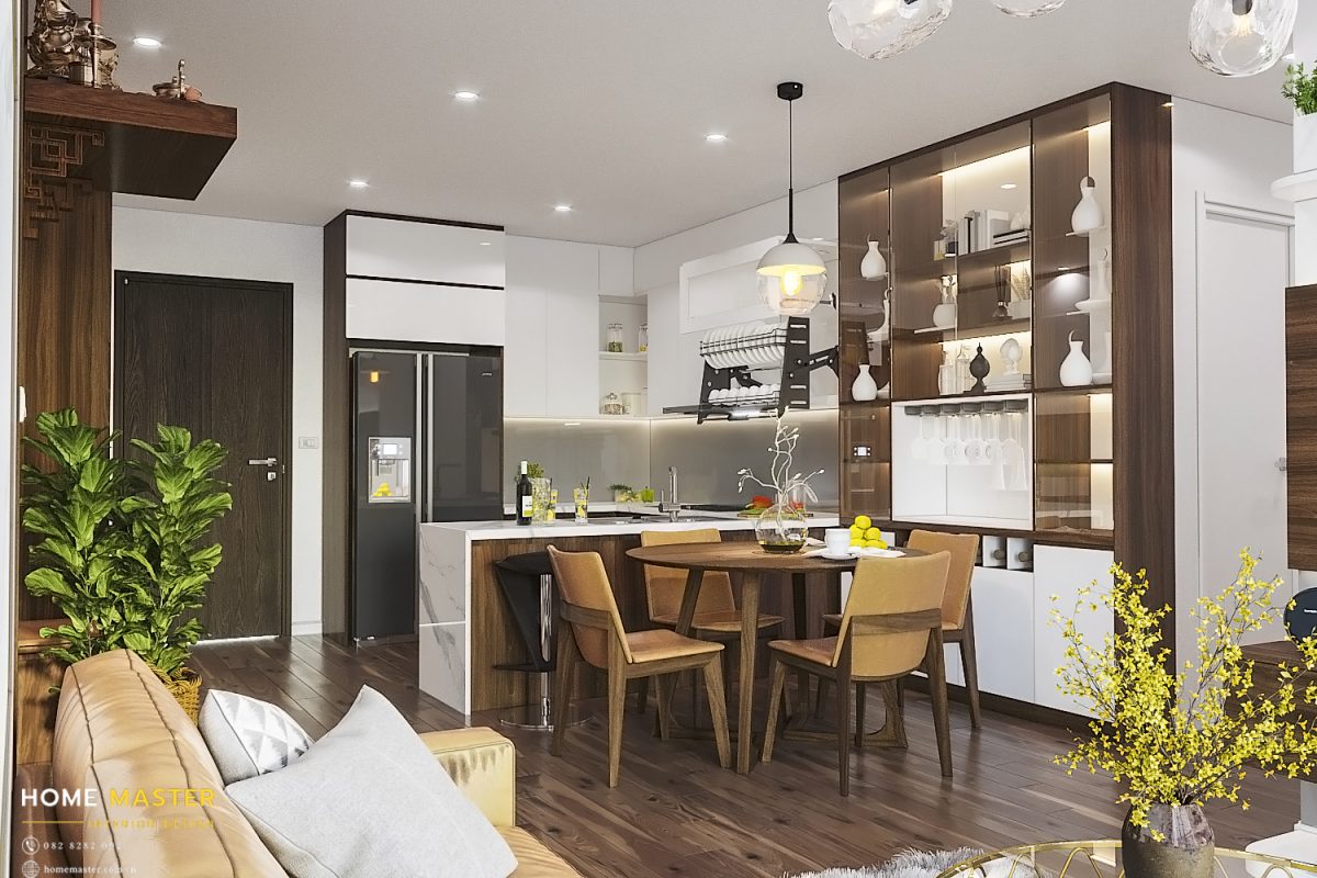 Bàn ăn tròn tạo cảm giác gọn gàng. Giúp gia đình có những bữa ăn ngon, quây quần cùng nhau