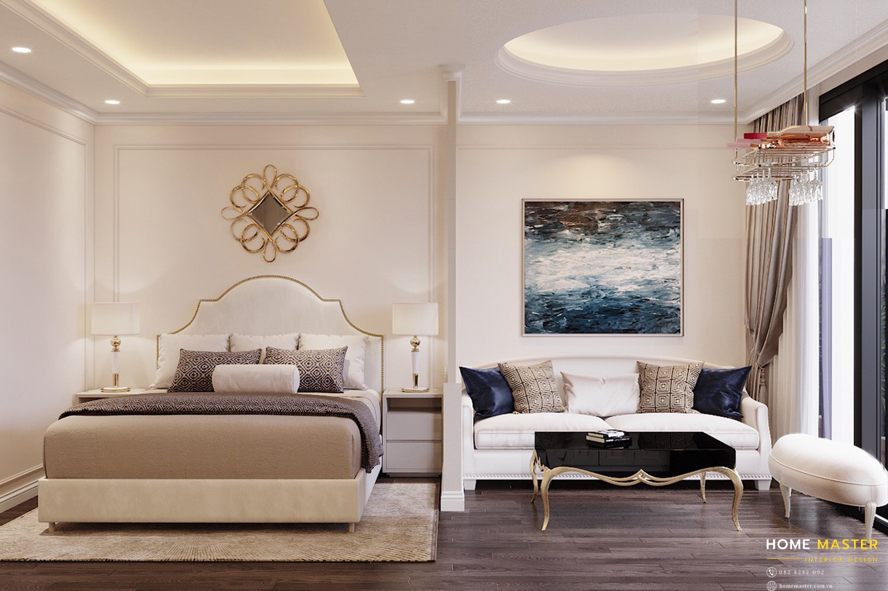 Tone màu trắng sáng mang lại cảm giác thoải mái và dễ chịu cho gia chủ sinh hoạt, nghỉ ngơi.