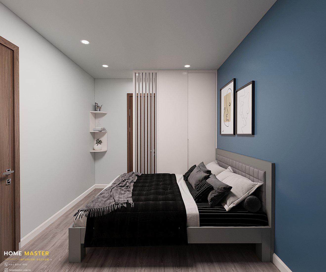 Thiết kế phòng ngủ hợp lí giúp tiết kiệm diện tích hơn cho căn hộ.